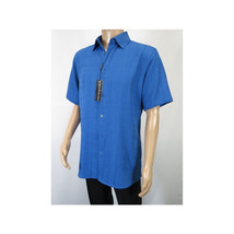 Men Short Sleeves Sport Shirt by BASSIRI Light Weight Soft Microfiber 60071 Blue image 2