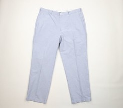 Vintage Brooks Brothers Mens 40x30 Flat Front Wide Leg Chino Pants Blue Cotton - £46.82 GBP