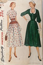 Vtg Pattern Simplicity #3440 Size 11 Bust 29 1 Piece Dress Wasp Waist Pa... - $446.64 MXN