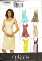 Vogue Easy Options V8648 Misses 14 to 22 Princess Seam Dress Sewing Pattern - $20.39