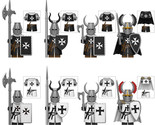 8Pcs Medieval Knight Minifigures Crusader Teutonic Templars Mini Buildin... - $24.59
