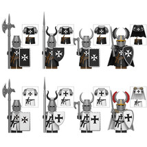8Pcs Medieval Knight Minifigures Crusader Teutonic Templars Mini Buildin... - $24.59