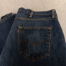 Levi&#39;s 501 Blue Jeans 38x28 Dark Wash Straight Leg Button Fly - $21.95