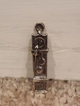 Vintage Reed &amp; Barton Grandfather Clock/Mouse Silver Plated Charm for Ne... - £26.04 GBP