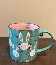 Eli &amp; Ana Coffee Mug Cup Easter  Bunny Teal Pink  Ceramic New - £15.95 GBP