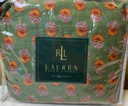 New Ralph Lauren Village Mews Border Green Multicolor Bedskirt King Made In USA - $148.50