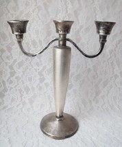 Vintage Silverplate Candleholder Candelabra Pottery Barn 3 Arm Centerpiece - £17.48 GBP