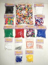 Vintage Assortment Pony Beads Over 5100 Sealed 6x9MM 12MM 13MM Crafting Jewelry - £33.02 GBP