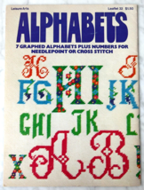 Graphed Alphabets for Cross Stitch/Needlepoint Vintage Leisure Arts Leaflet - £7.38 GBP