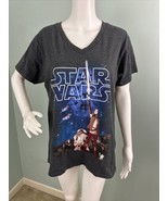 Disney Store Women&#39;s Star Wars Rey R2-D2 V Neck Tee T-Shirt Sz XL - £11.69 GBP