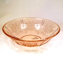 Federal Glass Sharon Pink 8.5&quot; Fruit Bowl Cabbage Rose Depression Glass JRB - $24.70