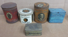 Lot of 5 Vintage Empty Tobacco Tins Prince Albert White Ash Cigar Mac Ba... - $93.14