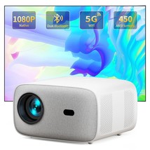 Native 1080P Projector With Wifi And Dual Bluetooth, 450 Ansi Hd Movie Video Pro - £77.77 GBP