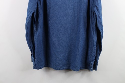 Vtg 90s Streetwear Womens 1X Distressed Embroidered Flower Denim Button Shirt Item image 15