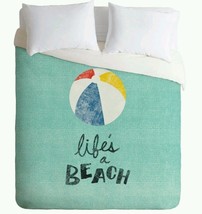 DENY Designs Nick Nielson Life&#39;s A Beach Duvet Cover Only Queen New - £90.23 GBP