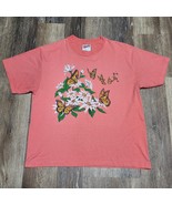 VTG 90s 1994 Garden Flower T-shirt Size L Pink USA CTM Butterflys Hanes ... - €17,15 EUR