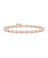ANGARA Natural 1.15 Ct Diamond and Bar Bracelet in 14K Solid Gold - $3,653.10