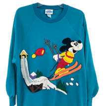 VTG American Women Disney Mickey Mouse Skiing Embroidered Blue Sweater S... - $395.99