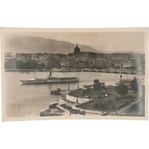 Vintage Postcard, RPPC Egypt, Geneve et la rade, Phototypie Co., Montreux - $19.99