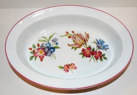 ROYAL WORCESTER ENGLAND ASHFORD RED TRIM 11 1/2&quot; VEGETABLE BOWL/OVAL BAKER - $39.19