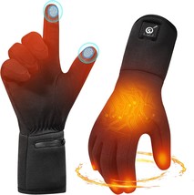 Mievnio Heated Glove Liners Rechargeable Gloves - Electric Battery Heated, Black - £84.44 GBP