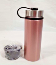 18oz Summit Sports Insulated Water Bottle With 2 LIDS! Rose Gold-Simple Modern - £18.96 GBP