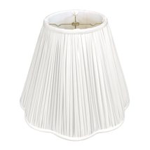 Royal Designs, Inc. Bottom Scallop Gather Pleat Basic Lamp Shade, White, 8 x 16  - £75.85 GBP