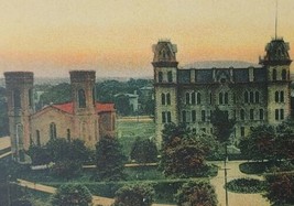 1905 High School &amp; Episcopal Church w/ Twin Towers Sandusky Ohio Vtg Postcard - £19.09 GBP