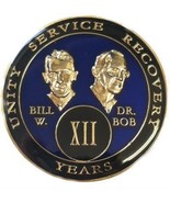 2 Year Blue Bill &amp; Bob Tri-Plate Alcoholics Anonymous Medallion- AA Sobr... - $17.81