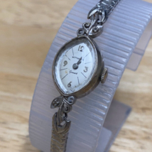 Vintage Whitnaur Lady 10k RGP GF Band 2 Real Diamonds Hand-Wind Mechanical Watch - £74.69 GBP