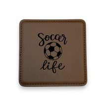 Coaster - Soccer Life - SET OF 2 - Leather or Stitched Cork (Dark Brown/... - £13.39 GBP