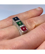 Ruby Sapphire Emerald Diamond 18k Ring gOLD rING GEM REPORT Offer welcome! - £1,693.22 GBP