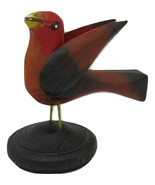 HAND CARVED SCARLET TANAGER BIRD - Pennsylvania Dutch USA Folk Art - Ben... - £314.62 GBP
