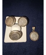 Mini Moneda Libertad Mexicana Charm Ring Earring Set 925 Silver Authenti... - £201.62 GBP