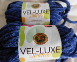Lion Brand Vel Luxe Jumbo Blue Print Lot of 2 Dye lot 72802 - £16.23 GBP