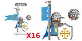 16PCS Medieval Crusader Knight Holy Sepulchre Hospital Soldier Figure GH0256 - £21.66 GBP