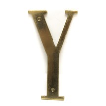 Solid Brass Letter Initial Y Door Wall Address Sign 6&quot; inch Vintage - £7.00 GBP