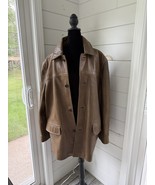 J.Crew Mens Button Up Heavy Leather Jacket Quilt Lined Brown/Whiskey Sz ... - $99.95