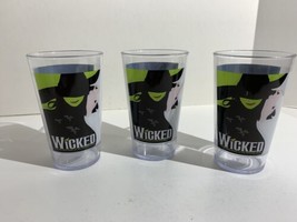 Wicked The Untold Story Of The Witches Of Oz 16 Ounce Plastic Glasses Lot of 3 - £15.46 GBP