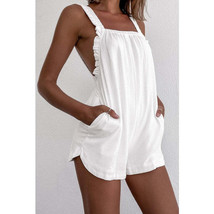 Backless Loose Beach Romper Shorts - $35.47