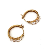 Stunning 18K Yellow Gold over 925 Sterling Silver Hoop Earrings Cubic Zi... - £6.76 GBP
