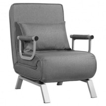 Folding 6 Position Convertible Sleeper Bed Armchair Lounge Couch with Pillow-Gr - £233.40 GBP