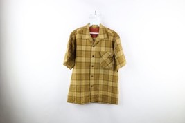 Vintage 40s 50s Rockabilly Mens Large Looped Collar Wool Camp Button Shirt USA - £134.49 GBP