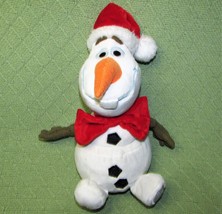 Disney Store Olaf Santa Plush 10&quot; Stuffed Animal Frozen Character Snowman Toy - £10.96 GBP