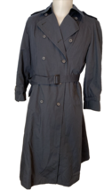 London Fog Navy Blue  Lined Long Trench Coat Size 10P - $66.49
