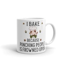 I Bake Because Punching People is Frowned Upon Mug | baker gifts | coffee mug |  - $18.38