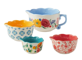 Pioneer Woman Measuring Bowl Set Brilliant Blooms Set of 4 Ceramic Flora... - $23.03