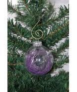 Purple Deco Tinsel 2-5/8&quot; Glass Ball Christmas Ornament - £7.82 GBP