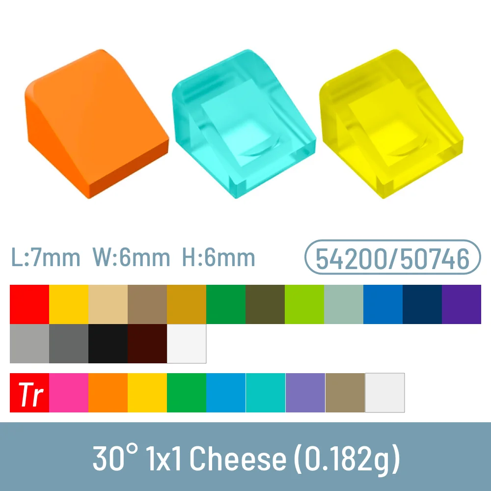 50 Pcs / Lot DIY Building Blocks 30° 1x1 Cheese Size Compatible With 54200 / - £11.73 GBP+