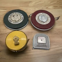 Vintage Lufkin Tape Measures Lot of 4 Cloth Steel USA Ni-Clad White Clad *READ* - £18.33 GBP